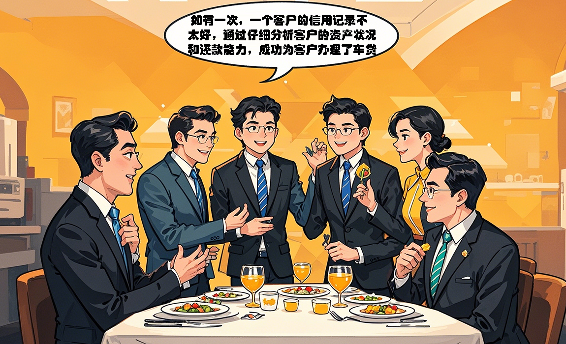 生成一张漫画风格的图，一群中国的销售精英在一个饭局上交头接耳，高谈阔论.jpg